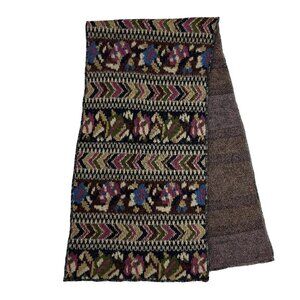 Missoni Orange Label Wool Mohair Floral Chevron Scarf 66" Long